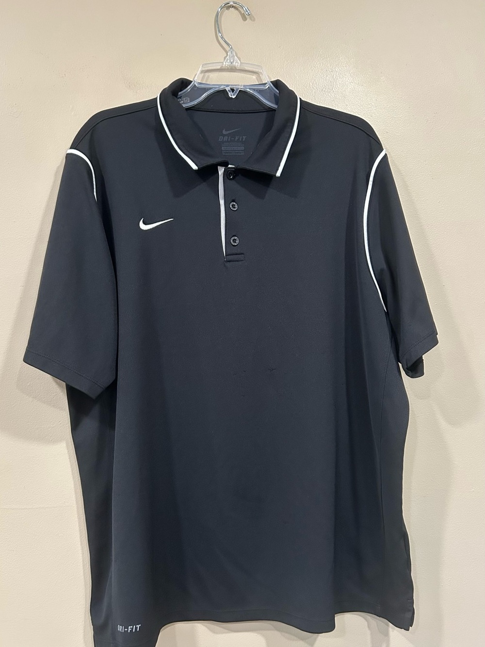 Mens Nike Dri Fit Black Polo Shirt Size XL